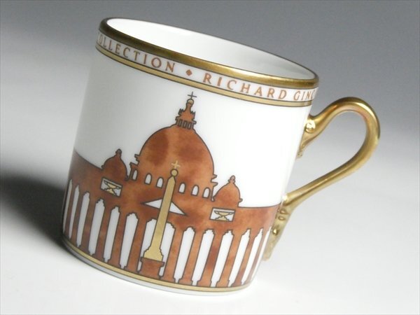 リチャードジノリ 特別限定作品 ジュビレオ ミレニアム 2000年 ② 金彩 トリオ カップ＆ソーサー＆プレート n673_画像3