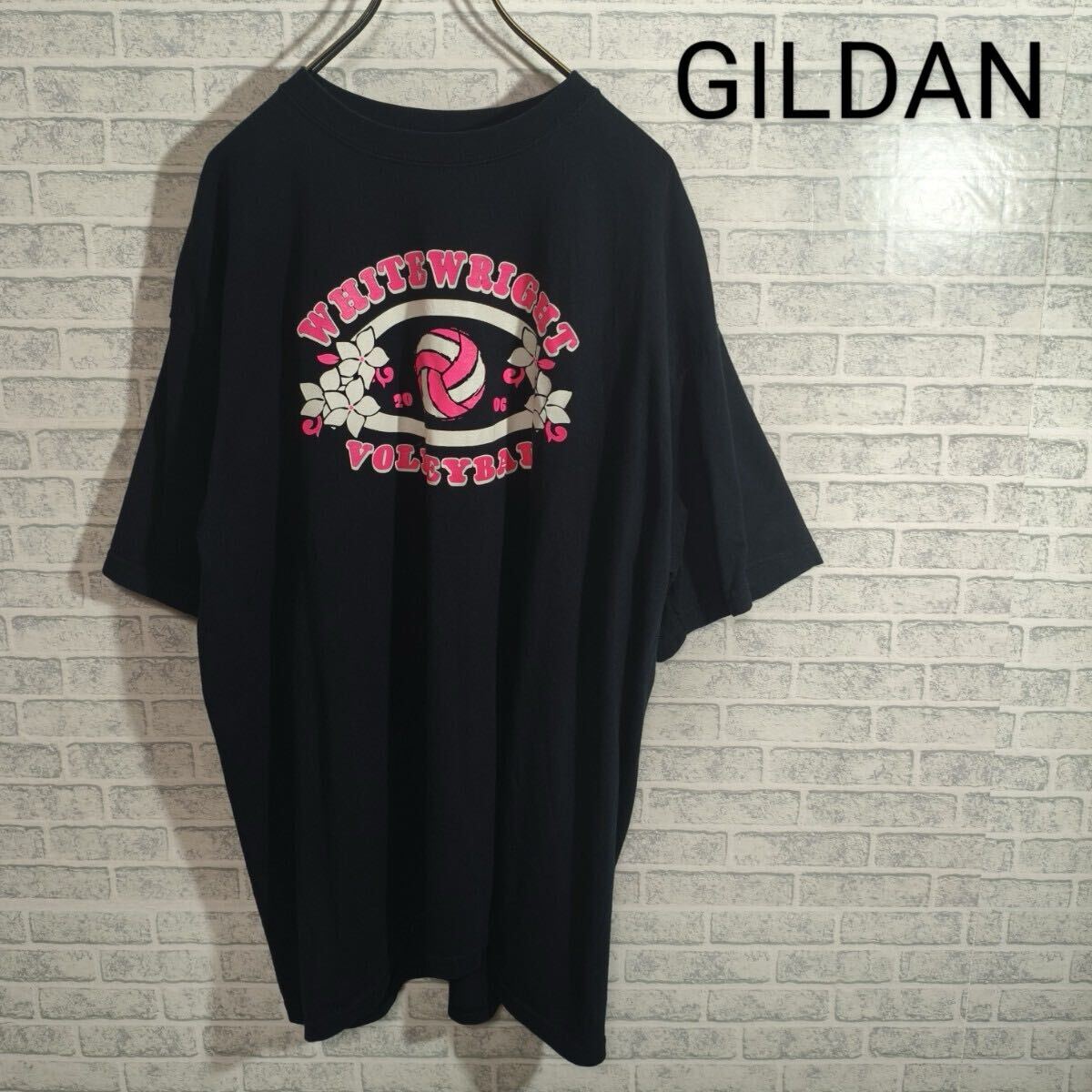 GILDAN ギルダン 半袖Tシャツ プリントデザイン 黒 ブラック XLサイズ_画像1