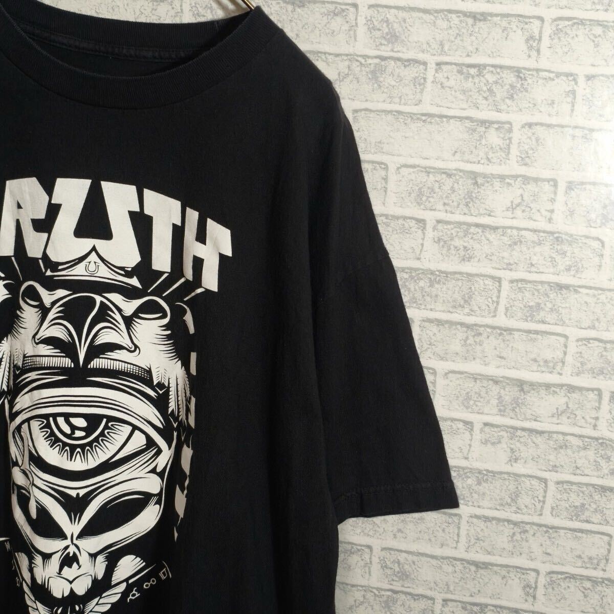 メンズ 半袖Tシャツ プリント TRUTH ドクロ 黒 ブラック XLサイズ_画像4