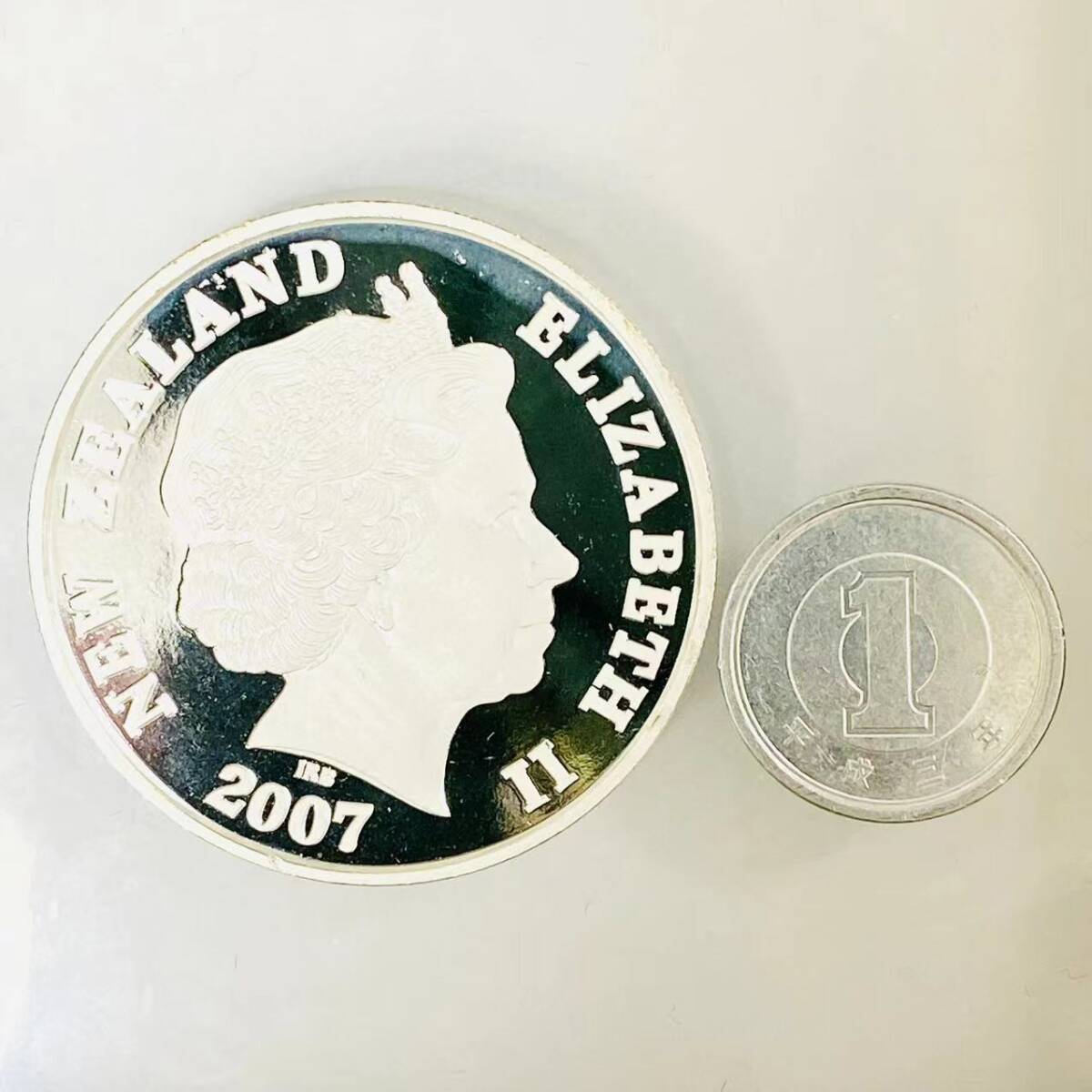 8854 ニュージーランド 銀貨 カラーコイン シルバー アオキラ マウントクック 1ドル 2007年 品位999/1000 31.1g