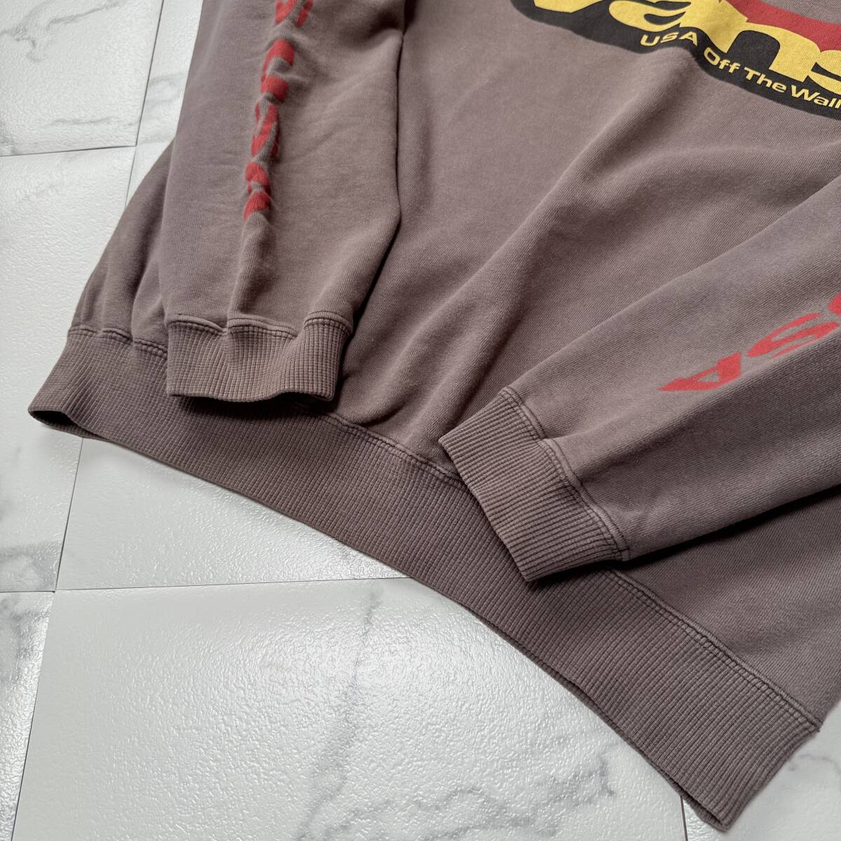  ★ 90s VANS USA 袖 フロント ロゴ スウェット トレーナー LARGE サイズ オールド ヴィンテージ 古着 ★_画像10