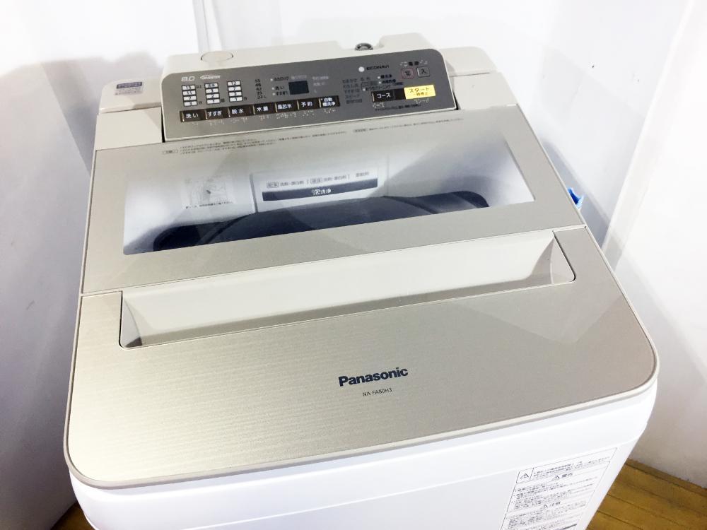 ◆送料無料★ 中古★Panasonic 8㎏ 泡でしっかり洗う「即効泡洗浄」! 全自動洗濯機【◆NA-FA80H3-N】◆O9C_画像3