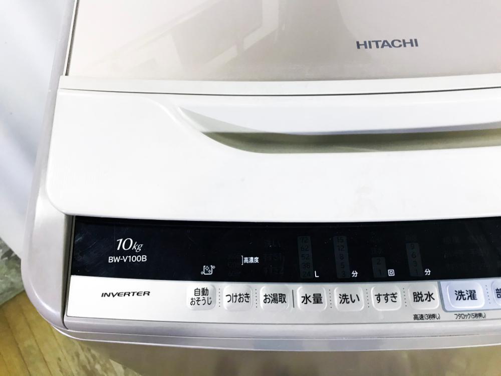 ♪送料無料★極上超美品 中古★日立 10㎏ 黄ばみ除去に［つけおき］ナイアガラビート洗浄!!自動おそうじ 洗濯機【BW-V100B-N】FOEU_画像4