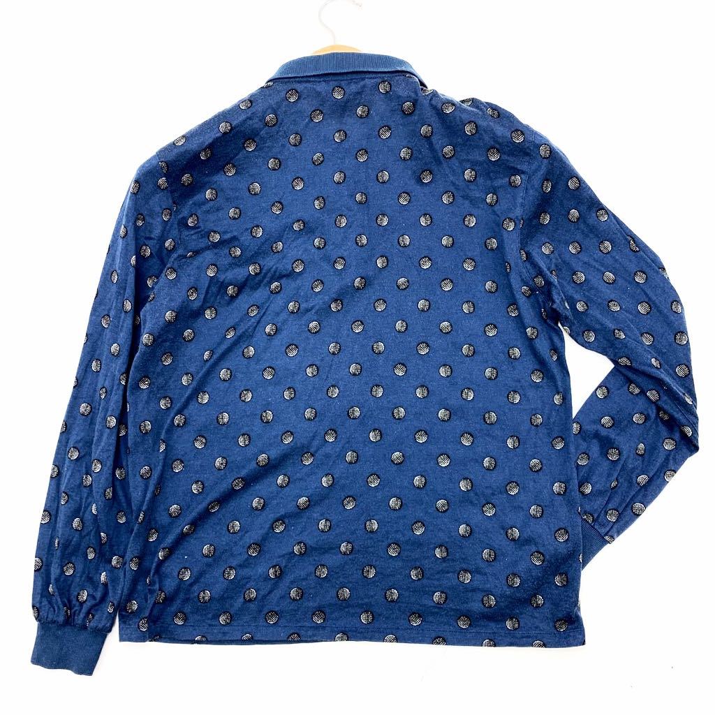 90s * rare * Christian Dior SPORTS retro pattern! navy long sleeve design dot shirt M Christian Dior mode old clothes #AL40