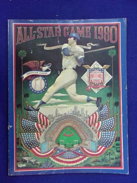 3127 英語冊子 ALL-STAR GAME 1980 SOUVENIR PROGRAM オールスターゲーム1980年 プログラム ドジャースタジアム_画像1