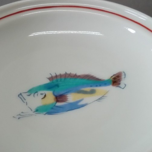 九谷焼　豆皿５枚セット「鯛の図」