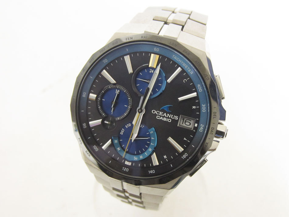 送料無料 CASIO カシオ OCEANUS オシアナス Manta マンタ 腕時計 メンズウォッチ チタン 電波ソーラー OCW-S5000E-1AJF 超美品_画像1