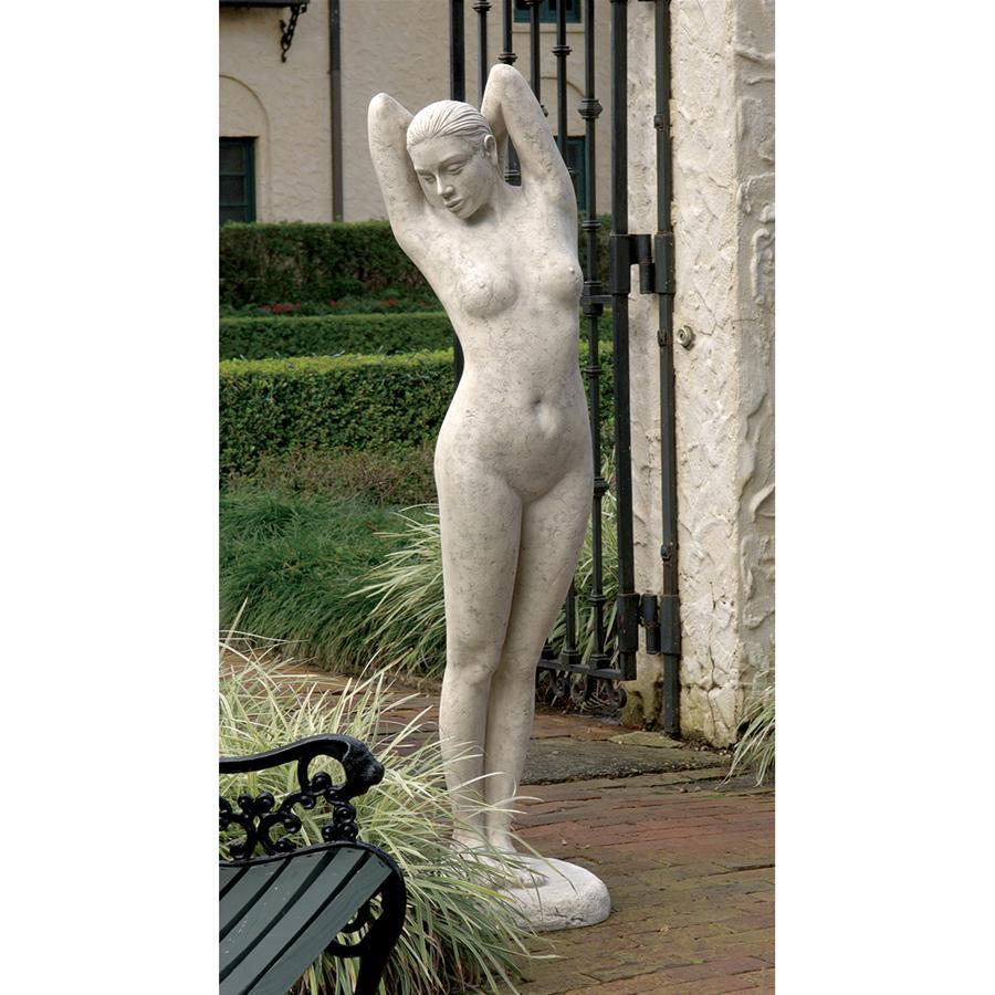 石像風仕上げ裸婦像 等身大 女性像 アウトドア対応西洋彫刻オブジェインテリア置物芸術作品裸体彫刻庭池ヌード裸像ガーデン庭園装飾品 