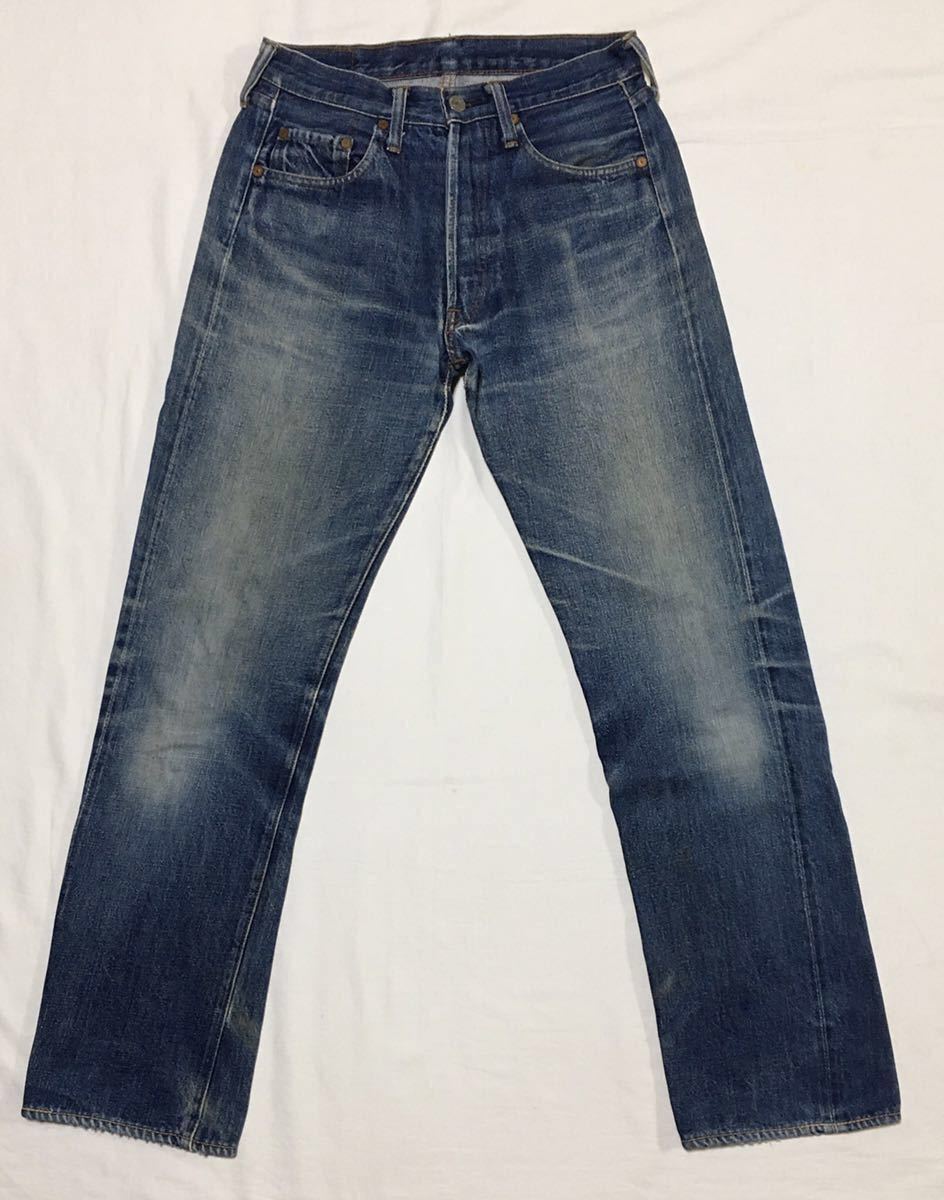 [ старый FULL COUNT] Fullcount 1108 Vintage копия джинсы 501 BIGE W30 индиго цвет .. Denim брюки красный уголок сделано в Японии снят с производства 