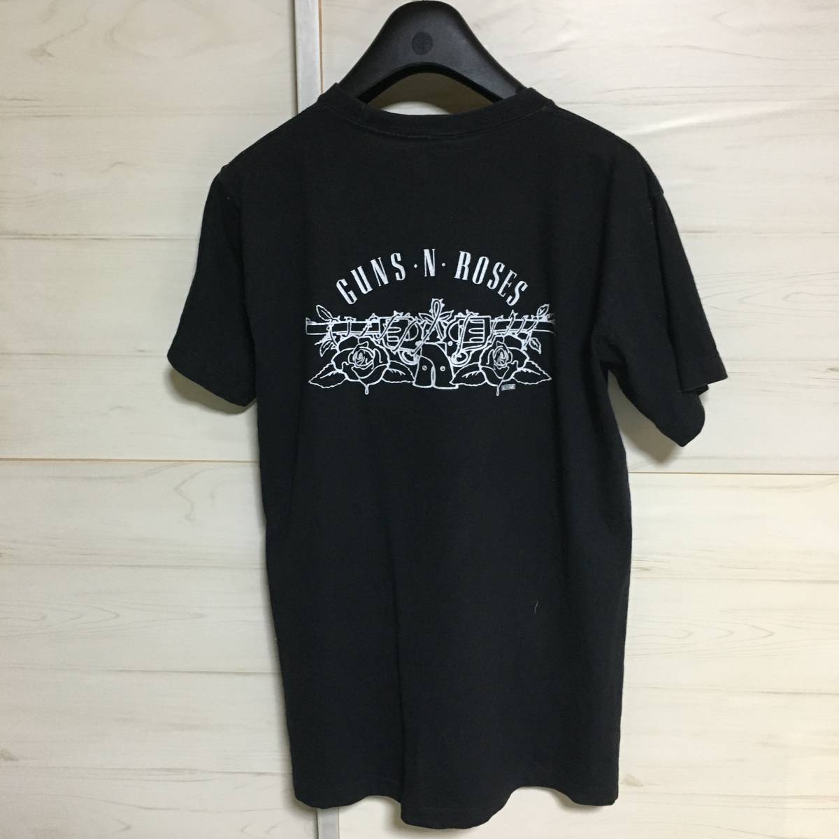 90s WALL OF FAME Guns N' Roses ガンズアンドローゼス GN'R Appetite for Destruction Tシャツ 黒 管理B1144