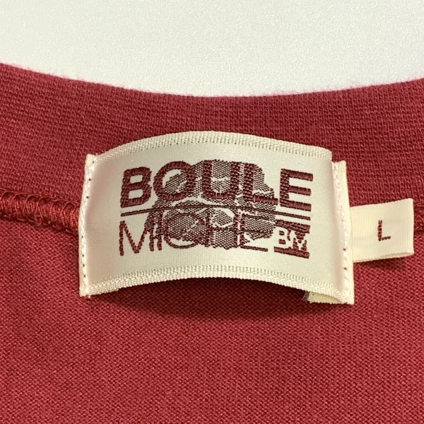 BOULE MICHE ポケット Tシャツ ワインレッド Lサイズ 日本製 ジャパンオールド_画像4