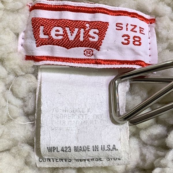 80' 米国製 Levi's 70608 - 0213 ビンテージ リーバイス ボア付き デニムジャケット38サイズ USA アメリカ製 オリジナルの画像5