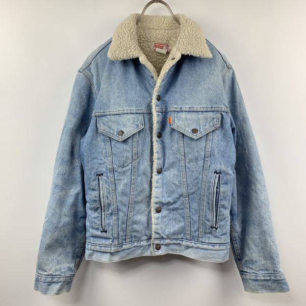 80' 米国製 Levi's 70608 - 0213 ビンテージ リーバイス ボア付き デニムジャケット38サイズ USA アメリカ製 オリジナルの画像2