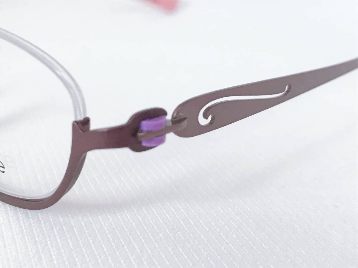 5A20 新品 ブランド ★　アンダーリム　★　Lapoche 眼鏡 メガネフレーム　 オーバル系　女性 レディース チタン　日本製　国産_画像3