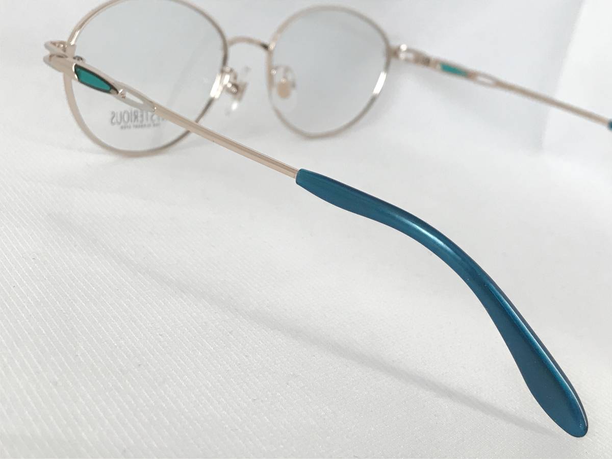 E715 mysterious　新品 ブランド フルリム メガネフレーム　眼鏡　メガネ　オーバル系　女性　チタン 日本製　54□18　135_画像5