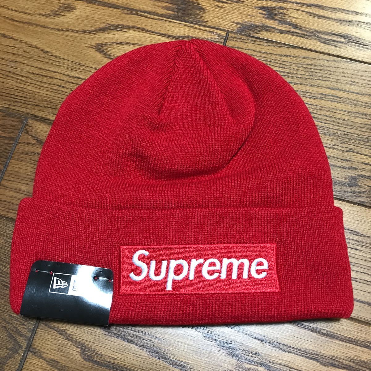 新品未使用☆シュプリームSupreme ☆NEW ERA ビーニー レッド ☆ニット帽 _画像1