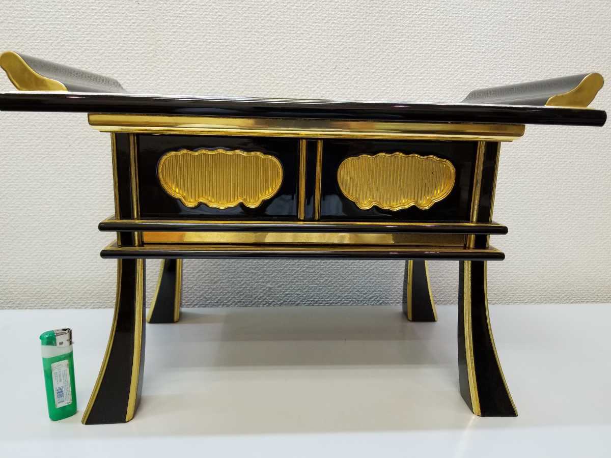  sutra desk wooden black paint four direction surface gold middle capital tube pair type 16 number width 48 centimeter stock adjustment outlet dead stock family Buddhist altar . inside .... front 