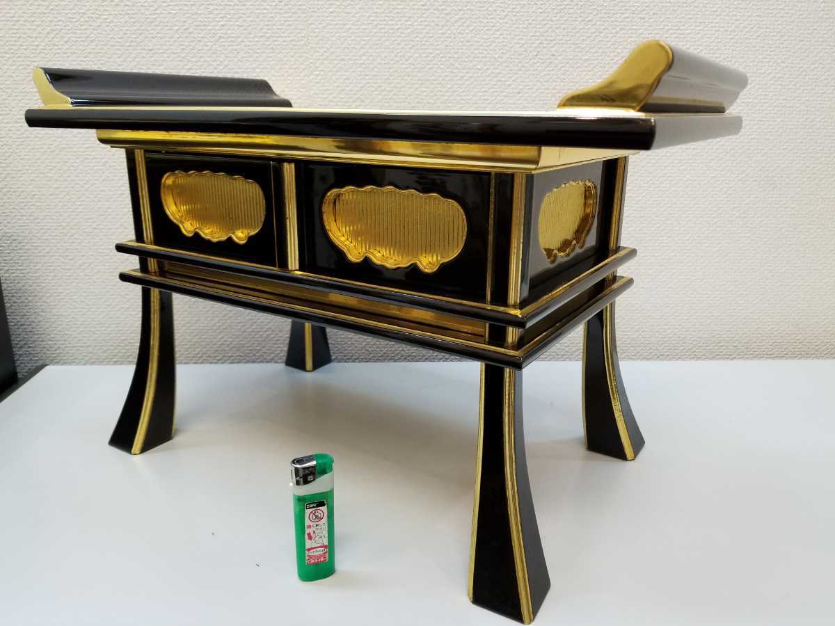  sutra desk wooden black paint four direction surface gold middle capital tube pair type 16 number width 48 centimeter stock adjustment outlet dead stock family Buddhist altar . inside .... front 