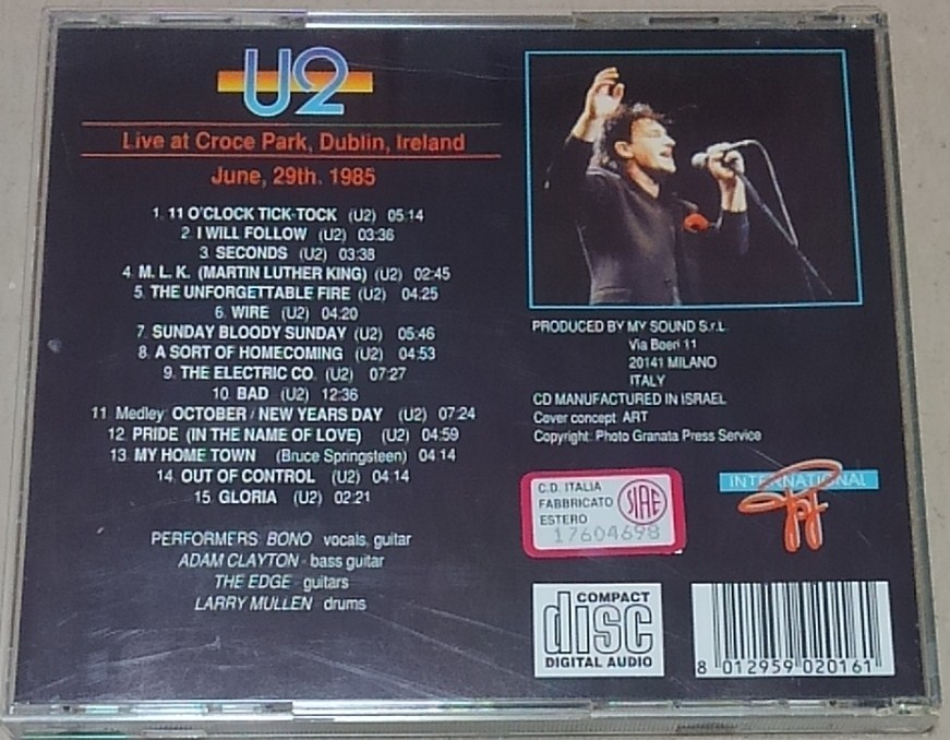  【CD】U2 / LIVE AT DUBLIN 1985■INP-016■June, 29th, 1985_画像2