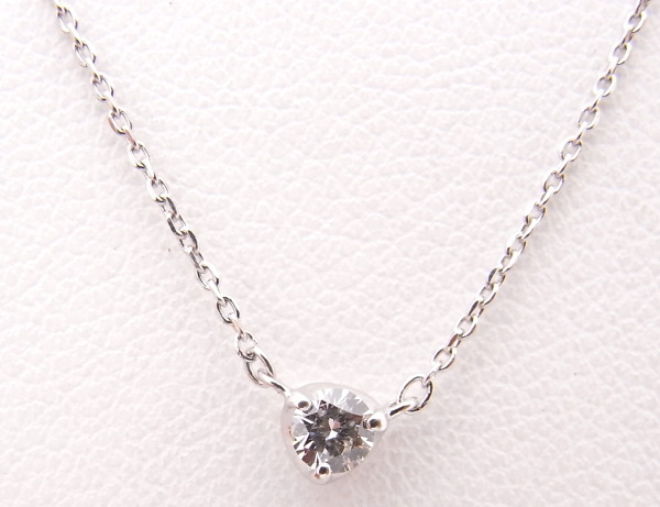 4℃ K18WG ホワイトゴールド ネックレス 1粒ダイヤモンド アクセサリー