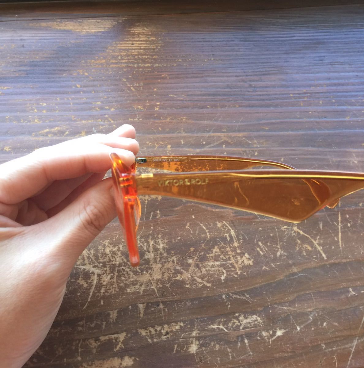 [VIKTOR&ROLF Victor & Rolf glasses sunglasses orange 2019 year of model times none color lens beautiful goods date glasses original case glasses .. attaching ]