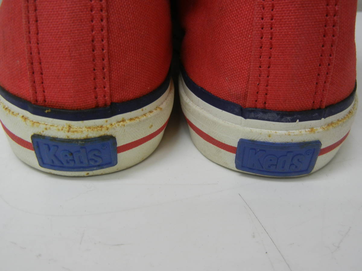 (34）☆Keds☆プロケッズ 当時物 昭和レトロ ハイカット スニーカー レッド赤 サイズ6 1/2 ♪_画像9