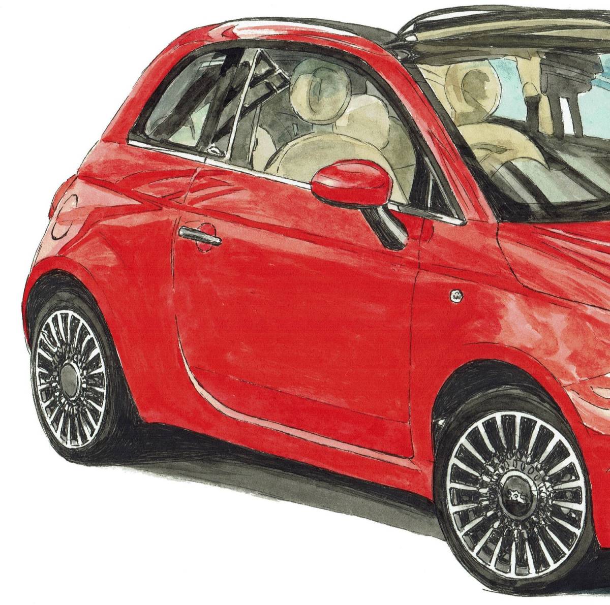 GC-1387 M BENZ E250 Cov・GC-1388 FIAT 500C TwinAir Lounge限定版画300部直筆サイン有額装済●作家 平右ヱ門 希望ナンバーをお選び下さい