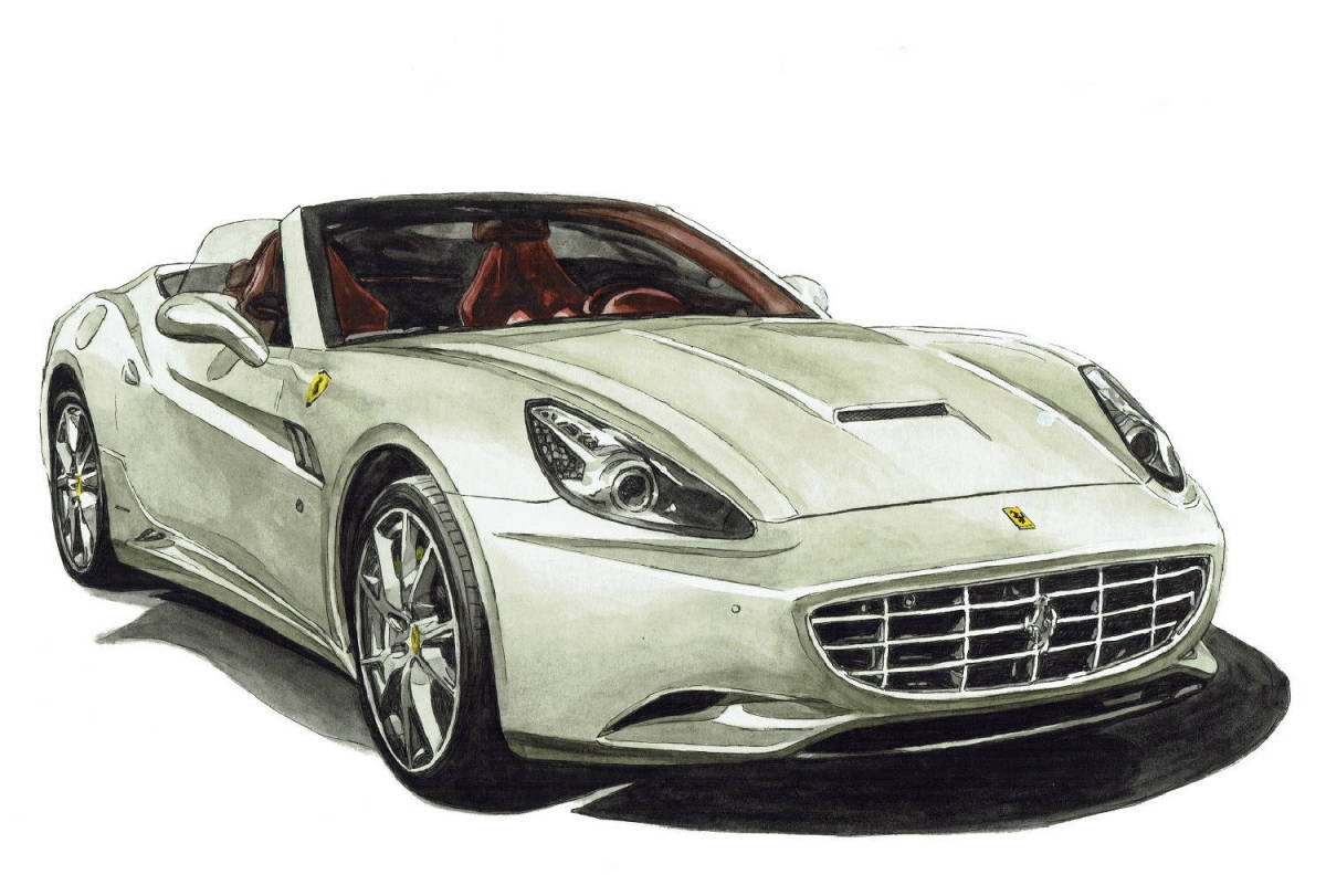 GC-1803 Ferrari California30/F12・GC-1804 フェラーリF12限定版画300部直筆サイン有額装済●作家 平右ヱ門 希望ナンバーをお選びください