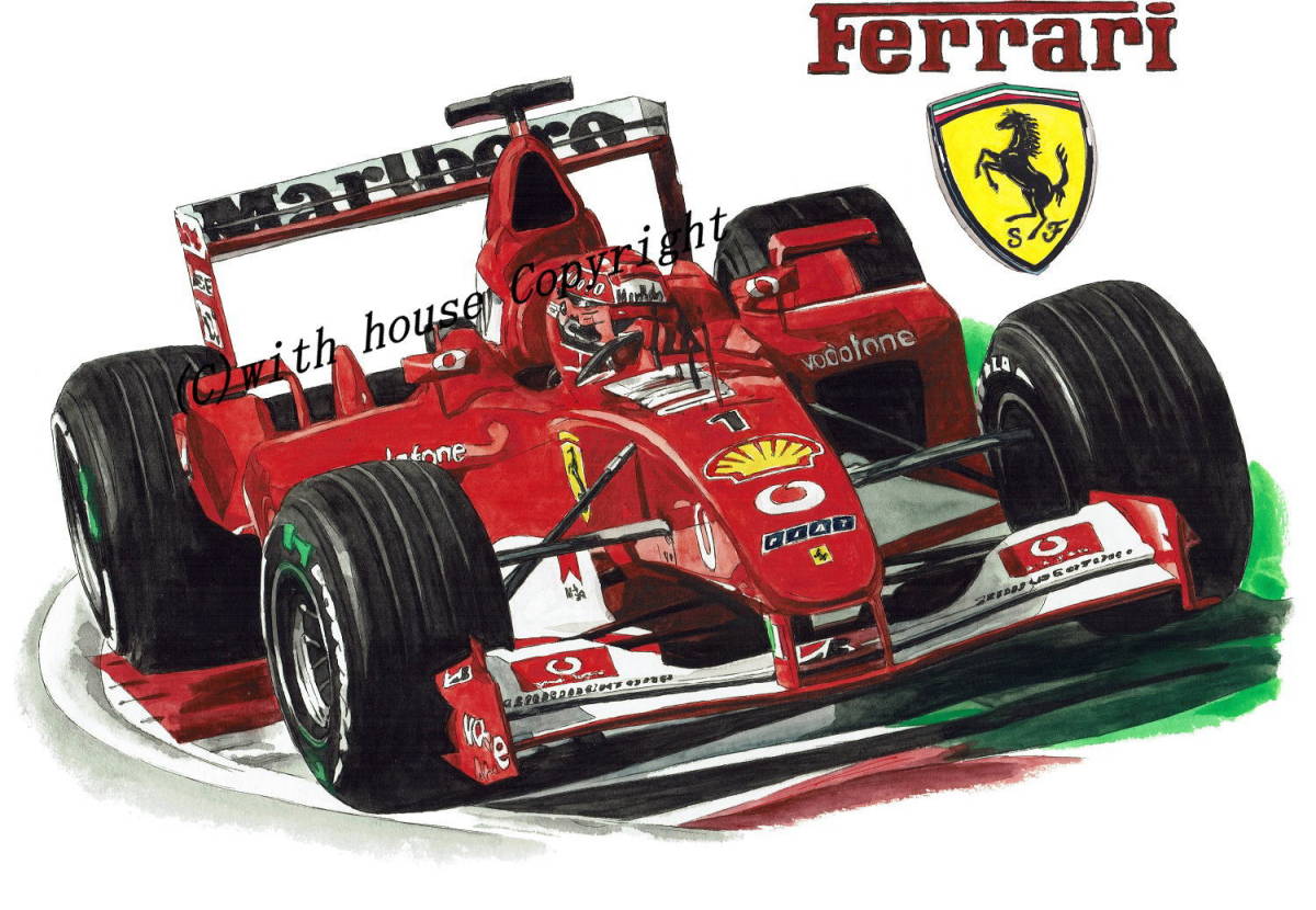GC-1853 Ferrari F-1・GC-1854 Ferrari F-1限定版画300部 直筆サイン有 額装済●作家 平右ヱ門 希望ナンバーをお選びください。_Ferrari F-1 Michael_Schumacher
