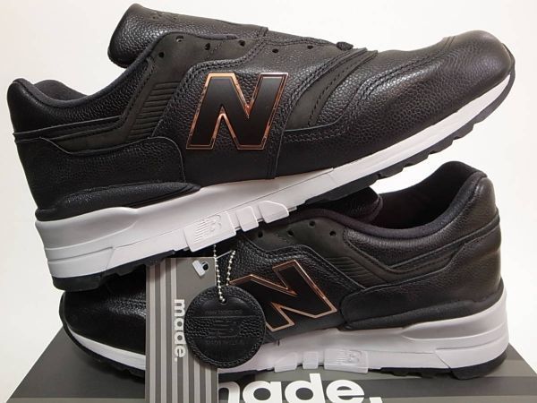 [ free shipping prompt decision ]NEW BALANCE USA made M997PAF 23.5cm US5.5 new goods HORWEEN American horn wing company manufactured all leather wood grain black type pushed . natural leather limitation 