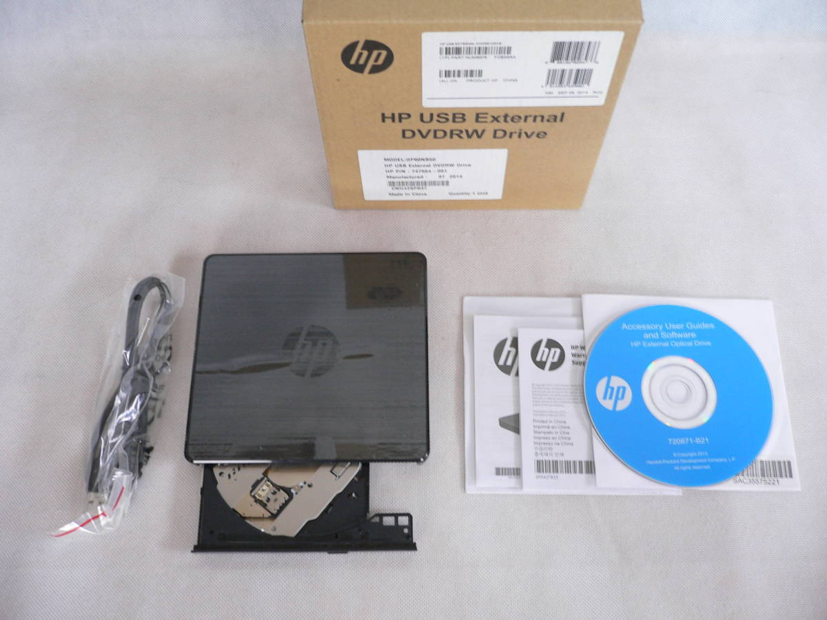 ♪【新品】HP製 USB2.0バスパワー対応 ポータブルDVDスーパーマルチドライブ External DVDRW Drive 747554-001①_HP純正DVDスーパーマルチドライブ