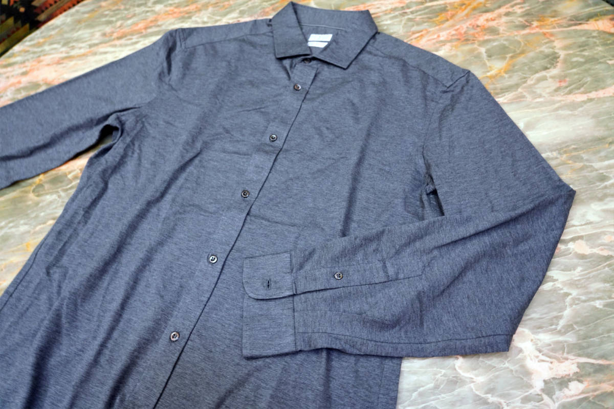  new goods * Brunello Cucinelli BRUNELLO CUCINELLI soft cotton shirt (XL) gray * long sleeve shirt * jump .. fine quality cotton 
