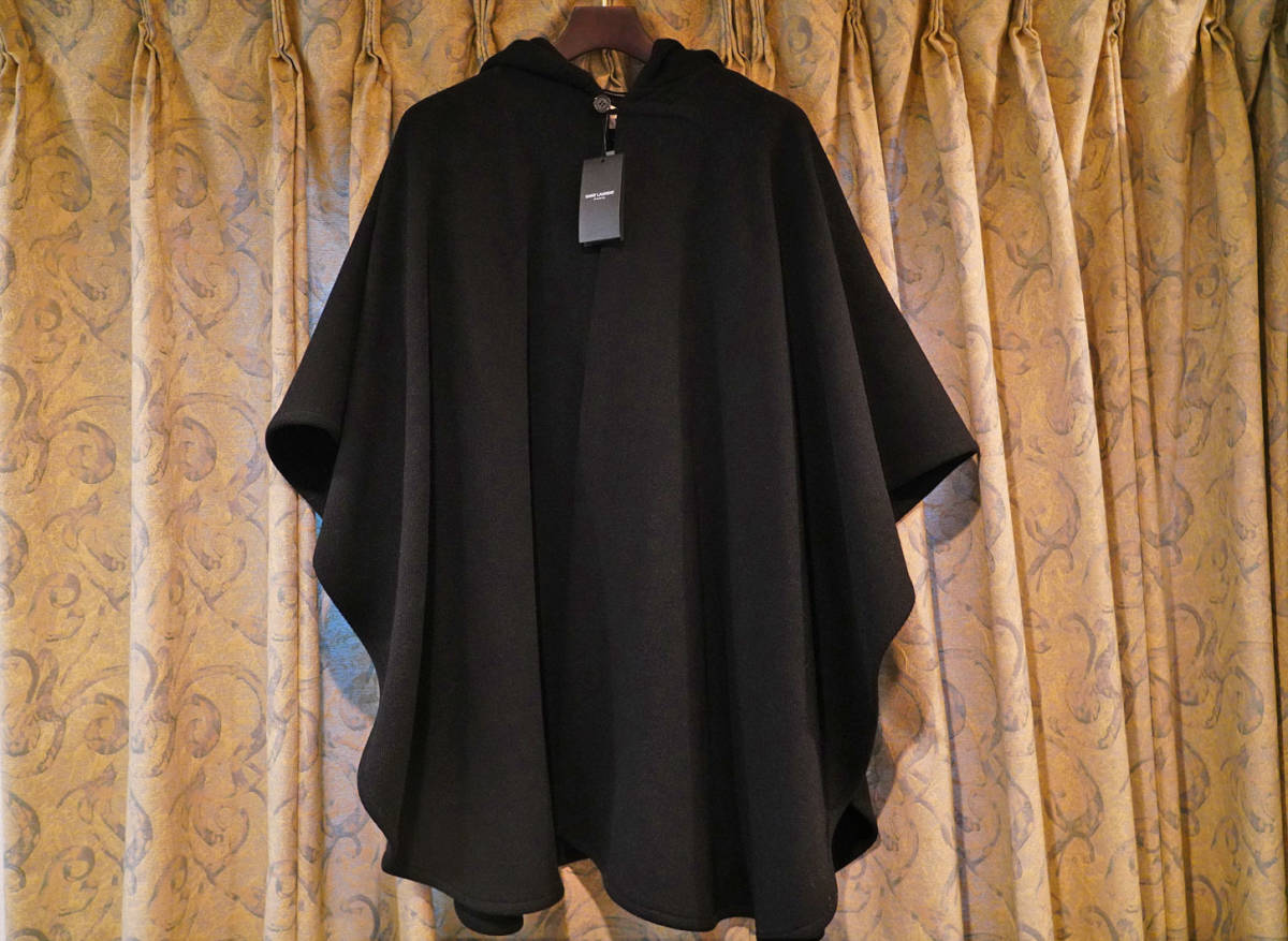 新品 ☆ サンローラン Saint Laurent 2017AW フード付き ウール ケープ