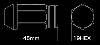 DIGICAM デジキャン レーシングナット ブラック M12×1.25 45mm 20本セット スバル レガシィ　B4 BM# H21/5～H26/10_画像3