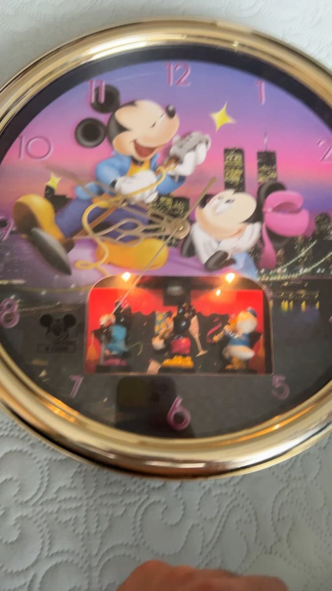 動作確認ok ミッキー・ミニー 八角形壁掛け時計 ディズニー