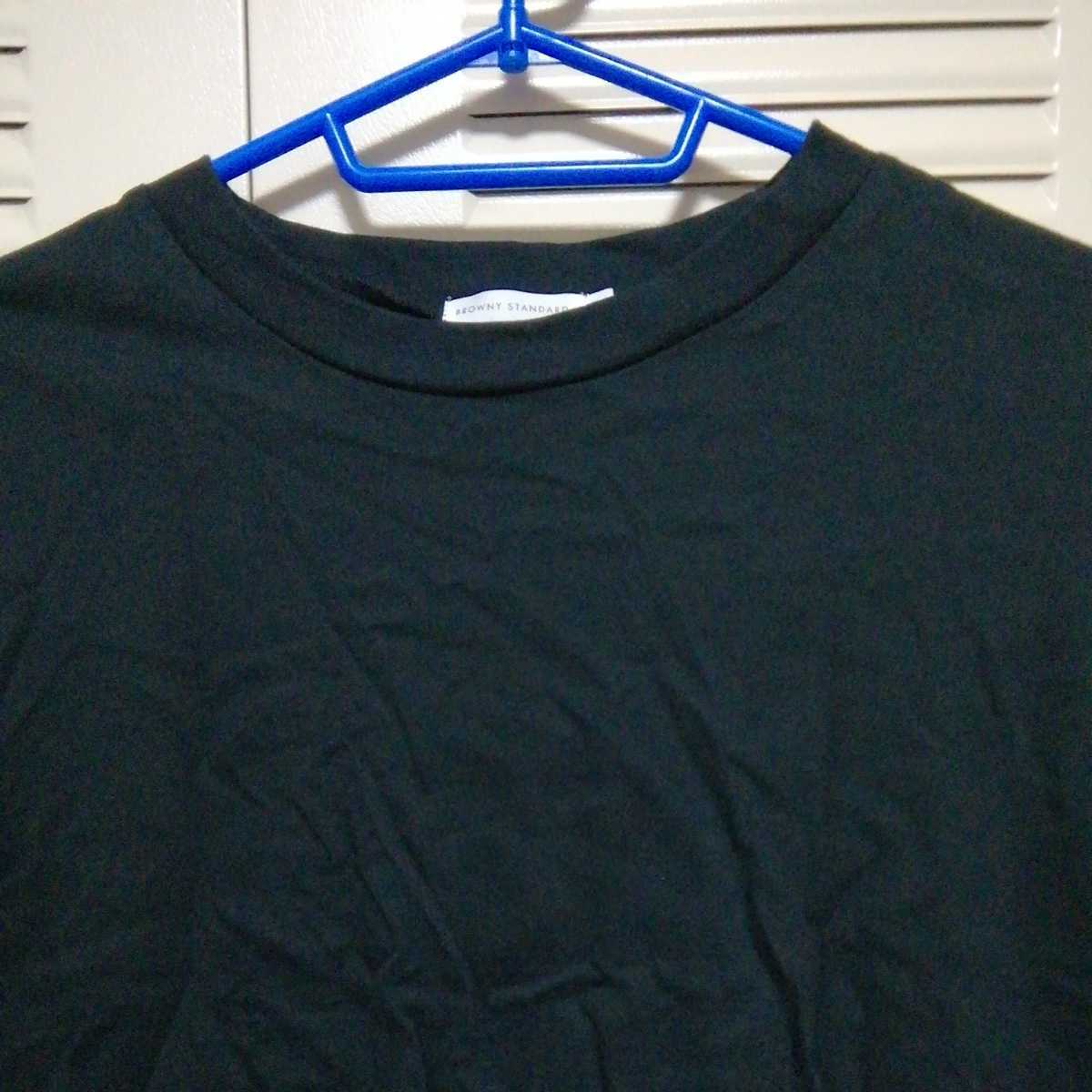 ★【古着】BROWNY STANDARD(ブラウニースタンダード)　半袖　Tシャツ　Mサイズ　黒　女性用かもしれません(;＞_＜;)_画像2