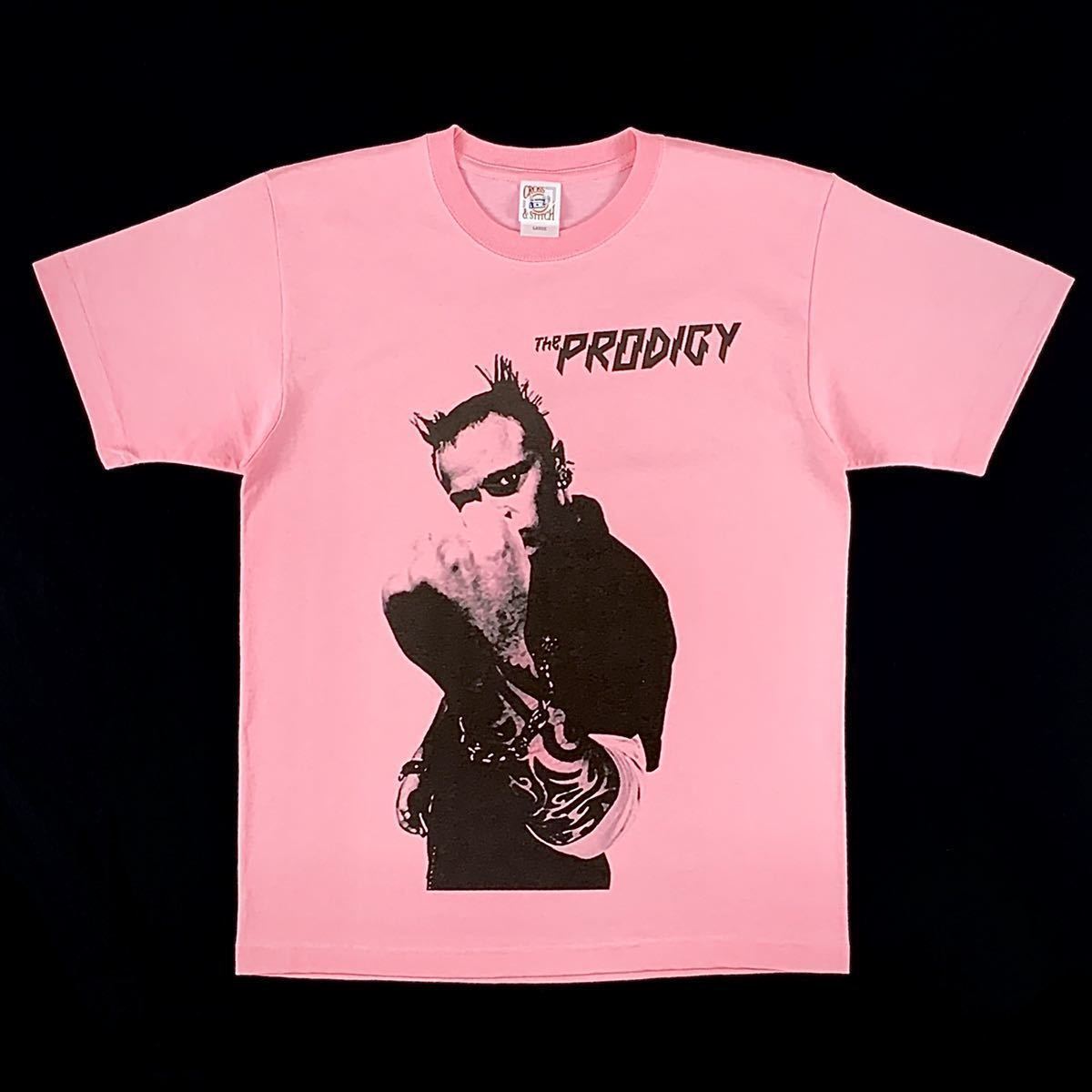 新品 ビッグ プリント & 大きい オーバー サイズ XXL 対応 THE PRODIGY プロディジー ニューレイヴ キース RIP ピンク Tシャツ パーカー 可