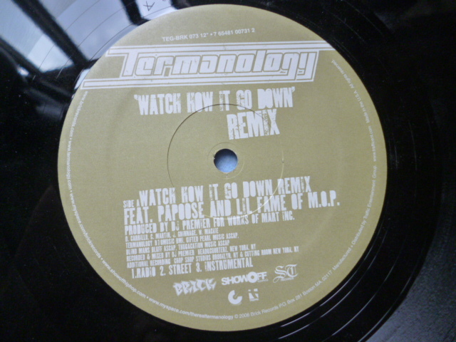 Termanology / Watch How It Go Down Remix (DJ Premier) 試聴可　オリジナル盤 12 シュリンク付 Far Away収録_画像3