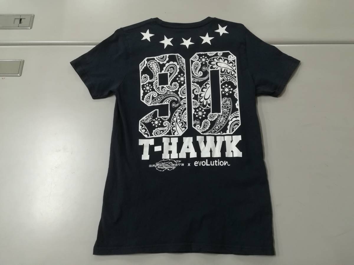 古着 DRAGON GATE T-HAWK Tシャツ Sサイズ程度 ⑦_背中の画像