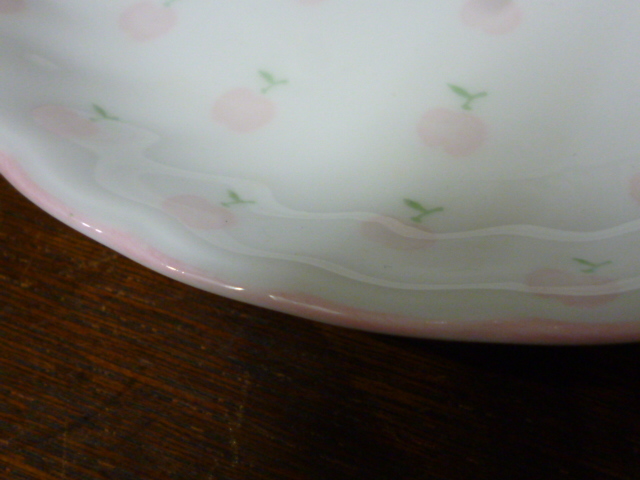 昭和レトロ　プレート　りんご　皿　セット　ファンシー　磁器　ボーンチャイナ　２_画像6