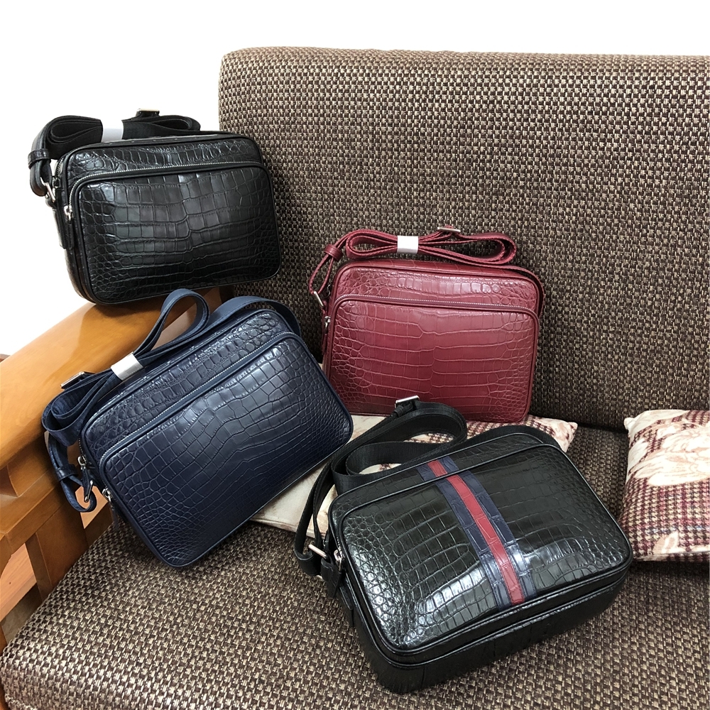 極上品☆厳選クロコダイルレザー 天然ワニ革 本革 ショルダーバッグ