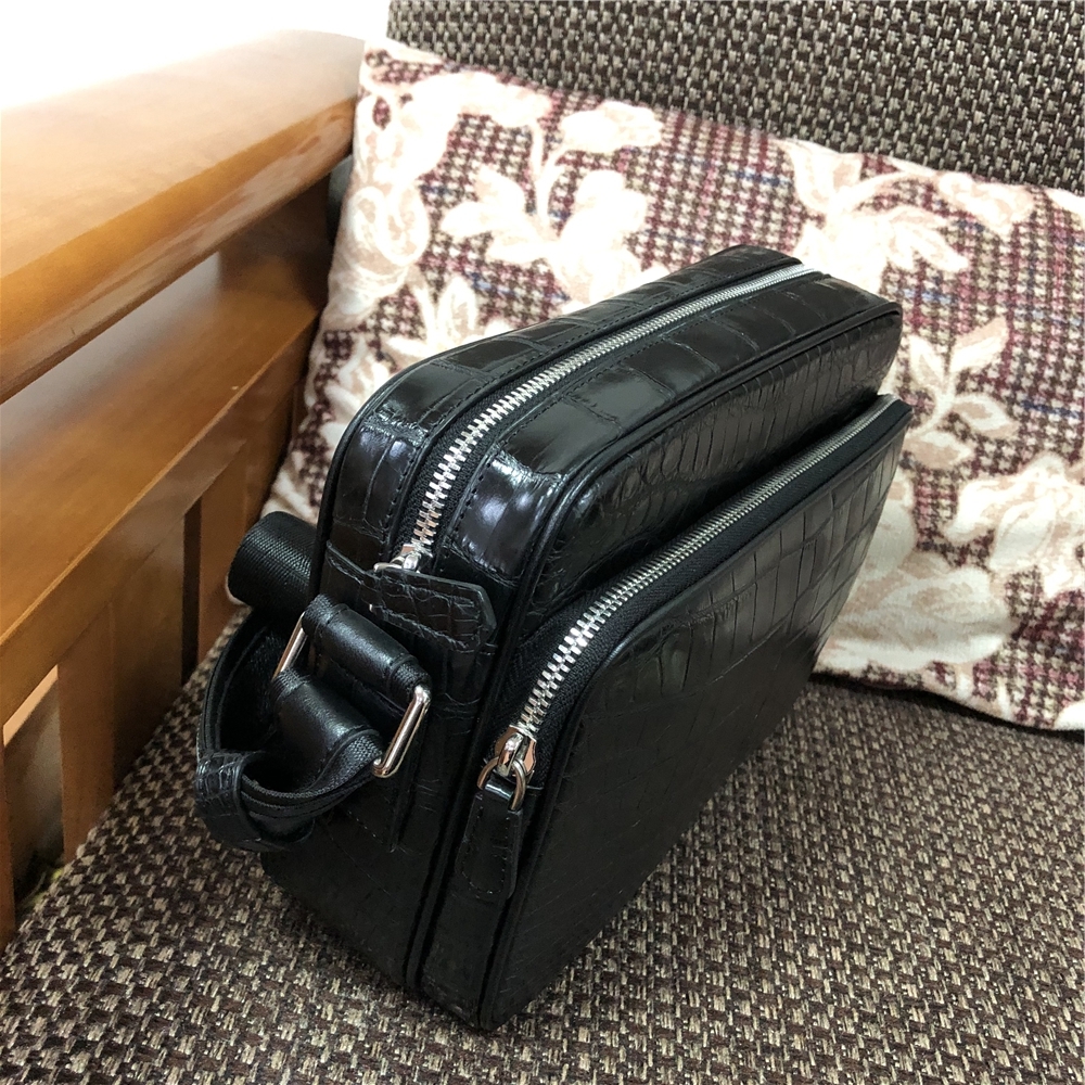極上品☆厳選クロコダイルレザー 天然ワニ革 本革 ショルダーバッグ