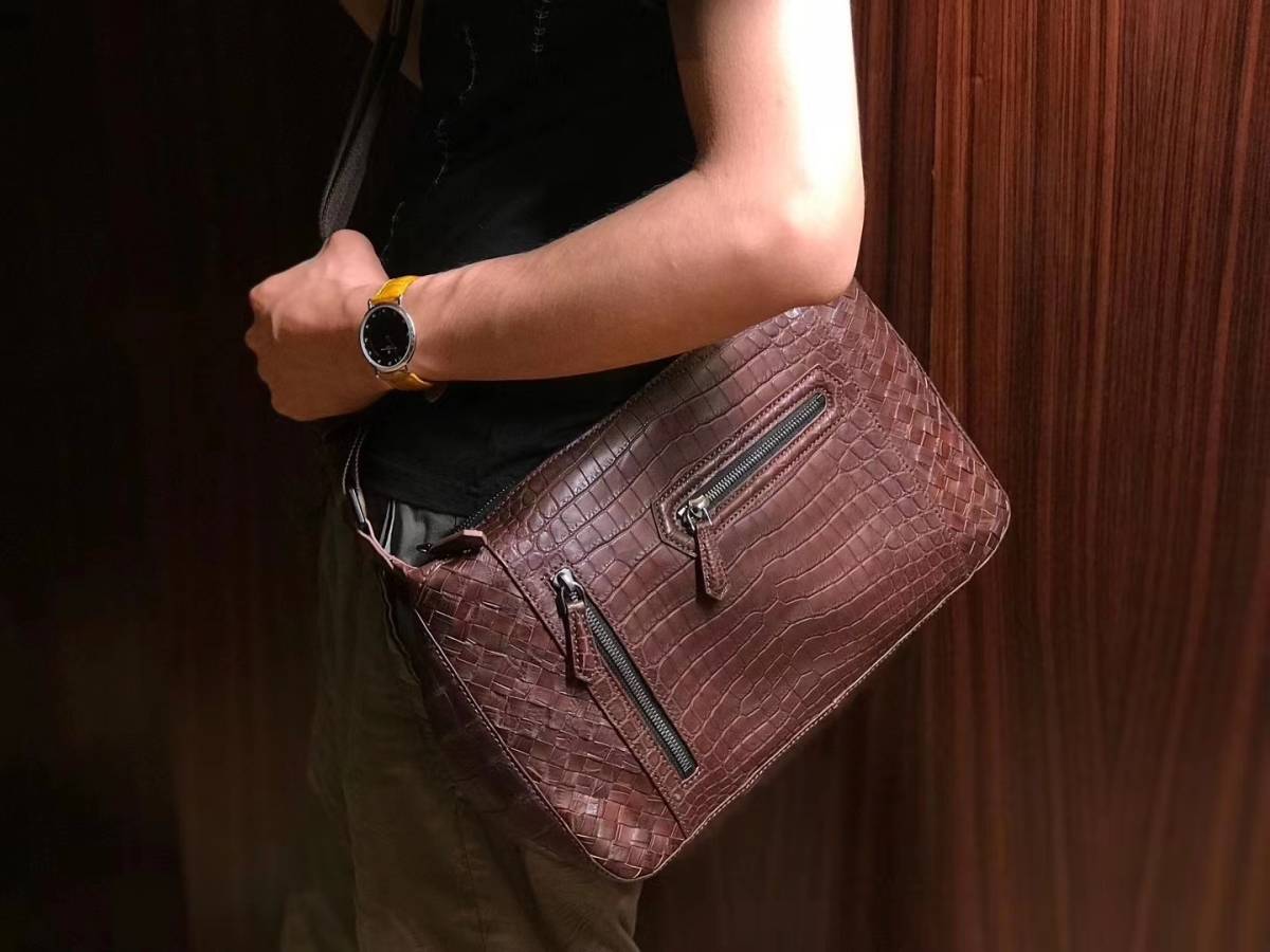 ☆極上品 ナイルワニ革 腹革 クロコダイルレザー ワン ショルダー