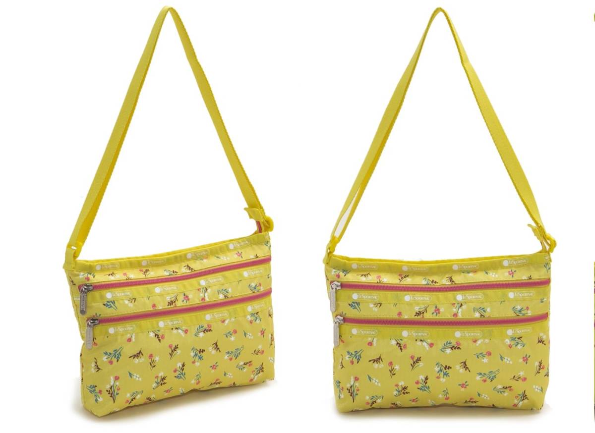 レスポートサック ショルダーバッグ Yellow Bouquet+美used ポーチ×2