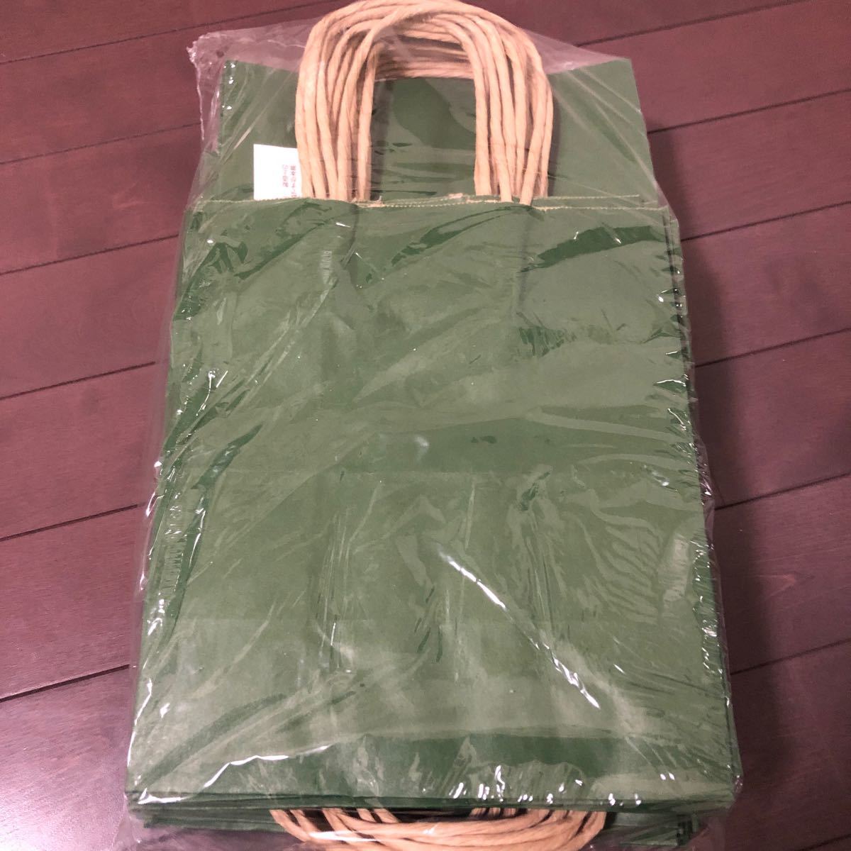 シモジマ 紙袋 ２５チャームバッグ　未晒　グリーンＣ 50枚×3セット