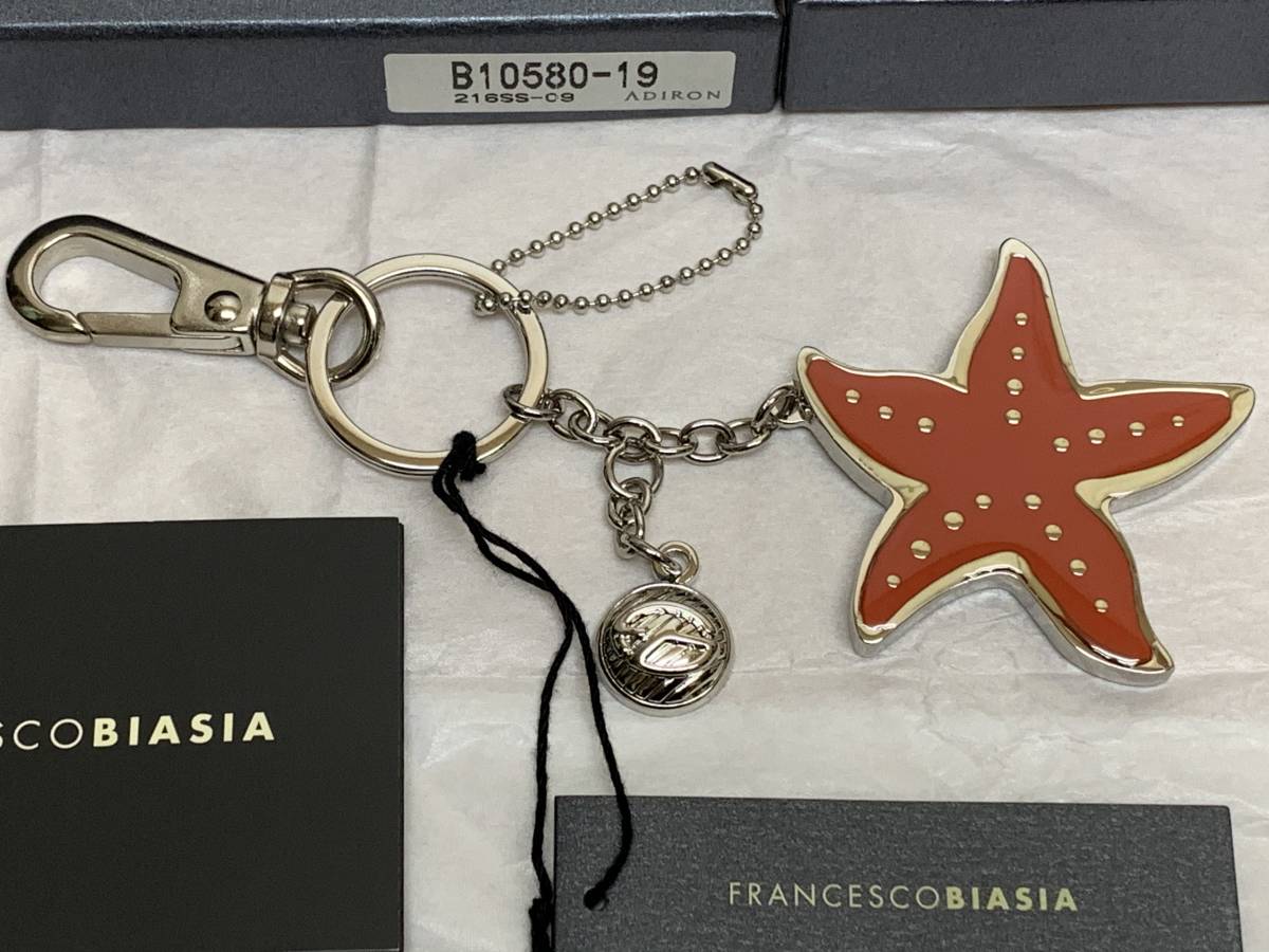 ★高島屋★未使用 箱付★FRANCESCO BIASIA フランチェスコ ビアジア★ヒトデ型 キーホルダー キーリング バッグ チャーム★B10580-19★　_画像2