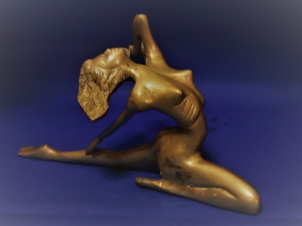 ビンテージ * Brass Lady 真鍮製 女性のオブジェ *ブラス製 置物 アトリエ アート 女神 ダンス