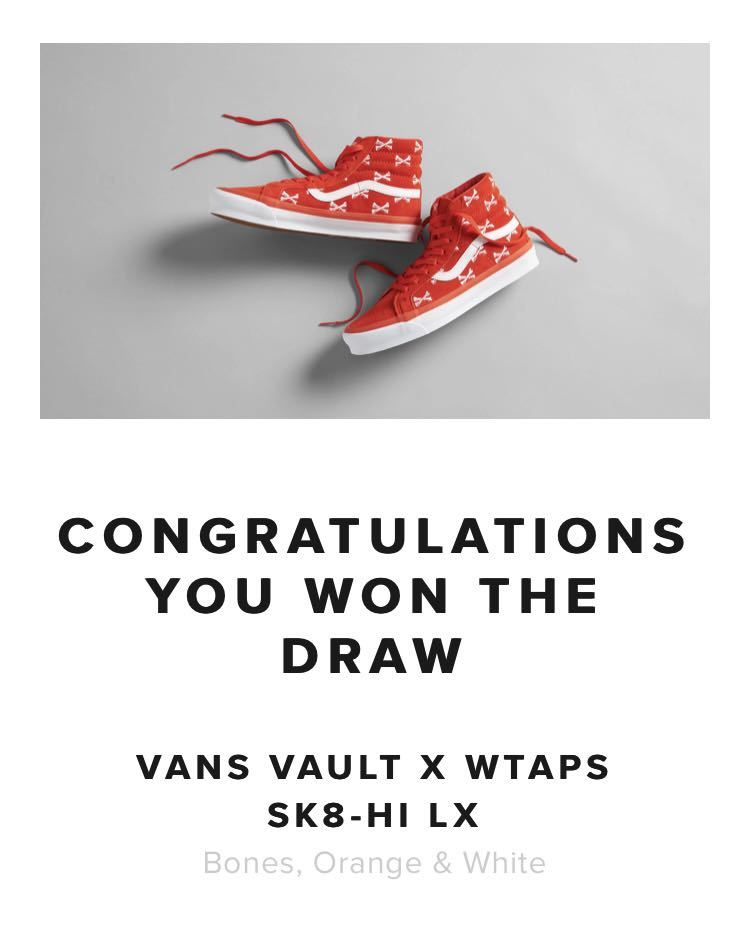 ★END当選★28cm★VANS VAULT X WTAPS OG SK8-HI LX オレンジ バンズ ダブルタップス スケハイ_画像1