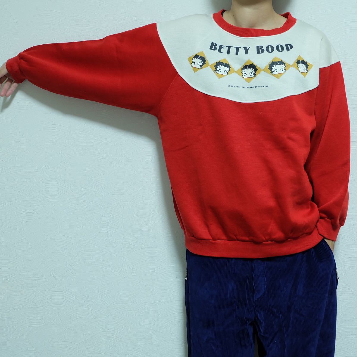暖色系 激レア 90s Betty boop ベティー スウェット ナイスカラー