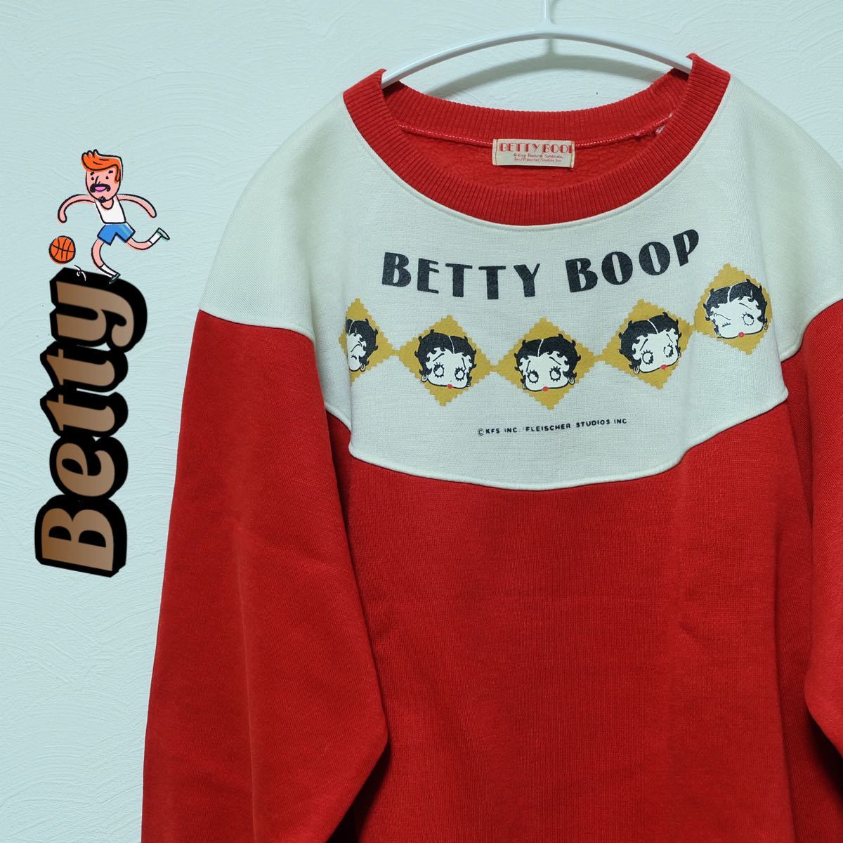 【betty boop】ベティちゃん キャラクター 赤 スウェット トレーナー
